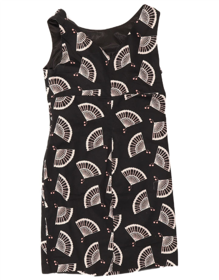 Oasis Robe fourreau sans manches à motif abstrait pour femme UK 16 Large Noir