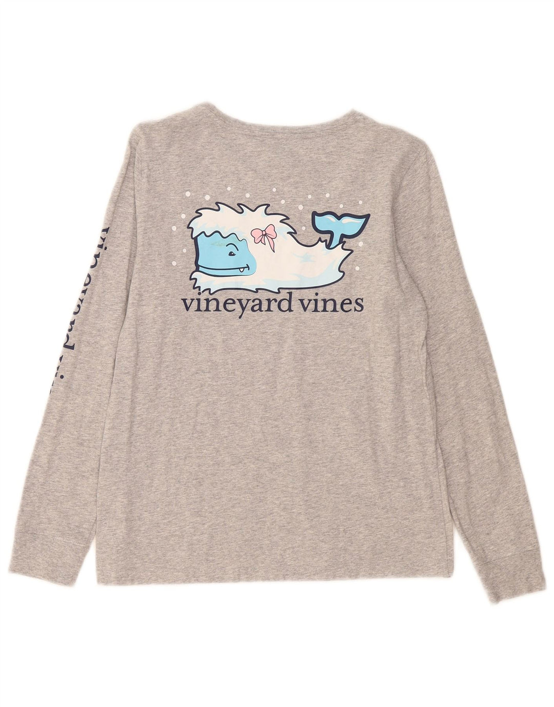 Vineyard Vines Haut graphique à manches longues pour femme UK 10 Petit gris moucheté