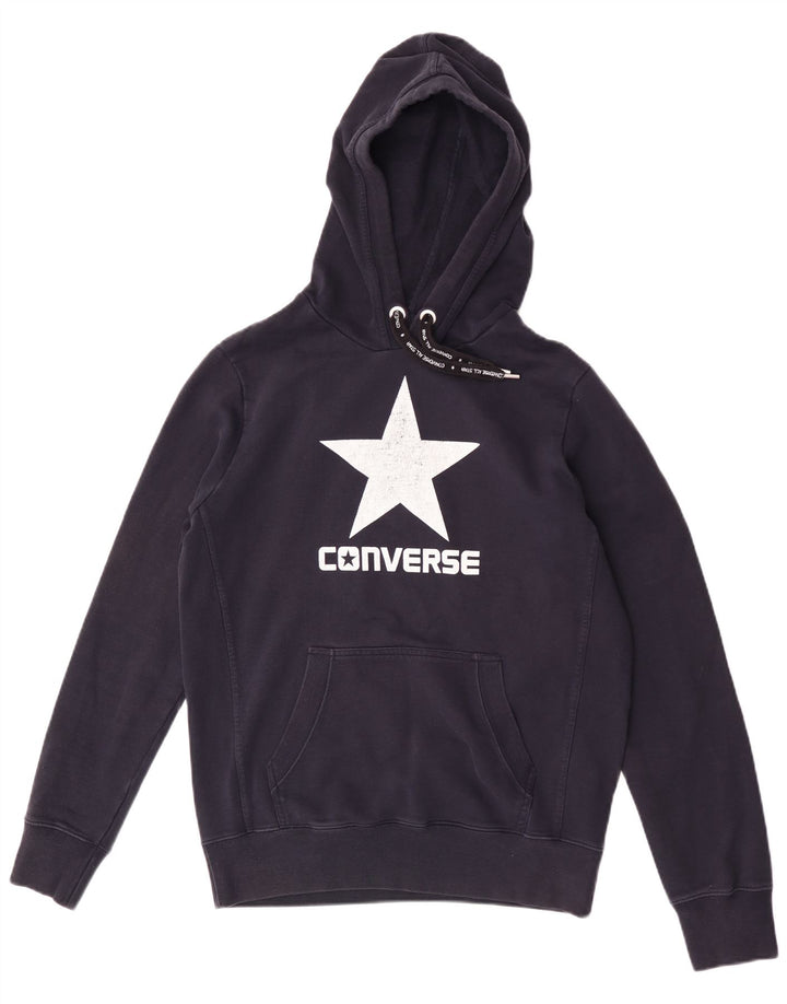 Converse Pull à capuche graphique en coton bleu marine moyen pour homme