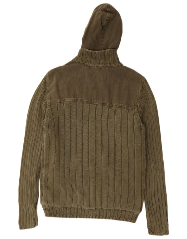 Kappa Cardigan à capuche pour homme en coton kaki Taille L
