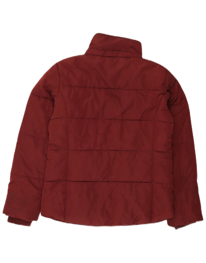 Topshop Veste matelassée surdimensionnée pour femme UK 8 Small Bordeaux Polyester
