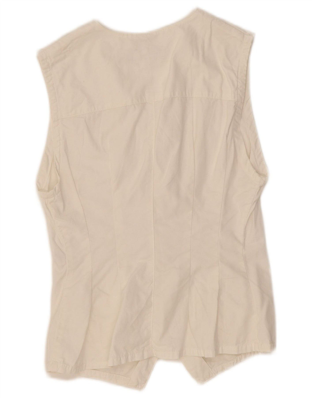 RENÉ LEZARD Gilet Femme UK 12 Moyen Blanc Coton
