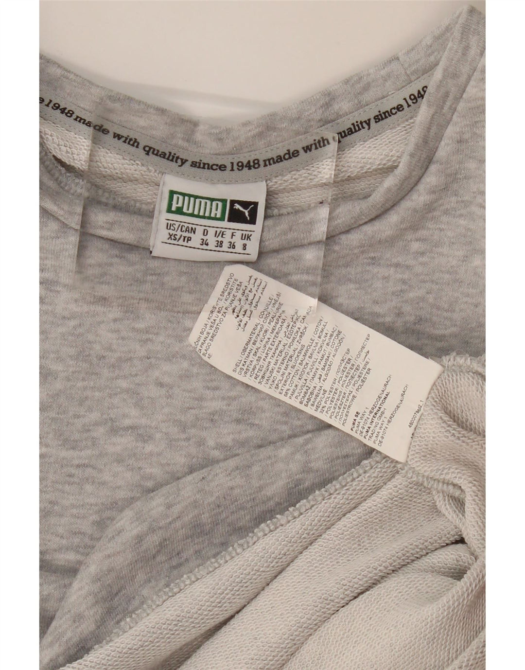 Puma Sweat-shirt pour femme UK 8 Small Gris Coton
