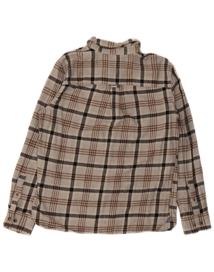 Fat Face Chemise en flanelle pour homme, coupe régulière, grand coton à carreaux gris