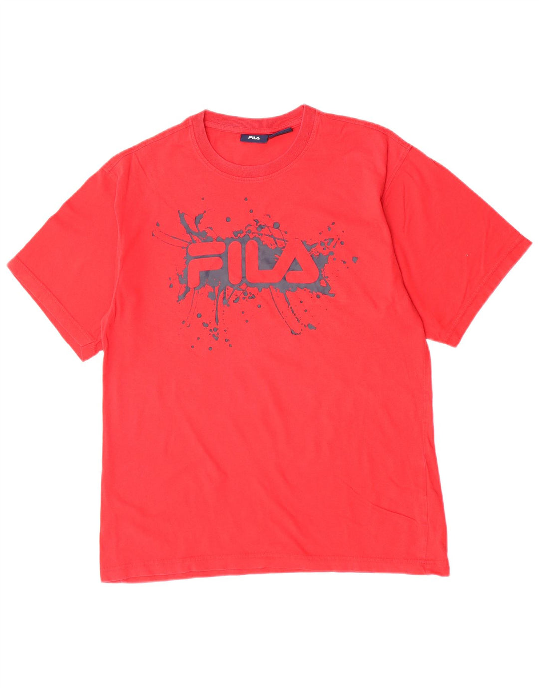 Fila Homme Graphic T-Shirt Top Large Rouge Coton