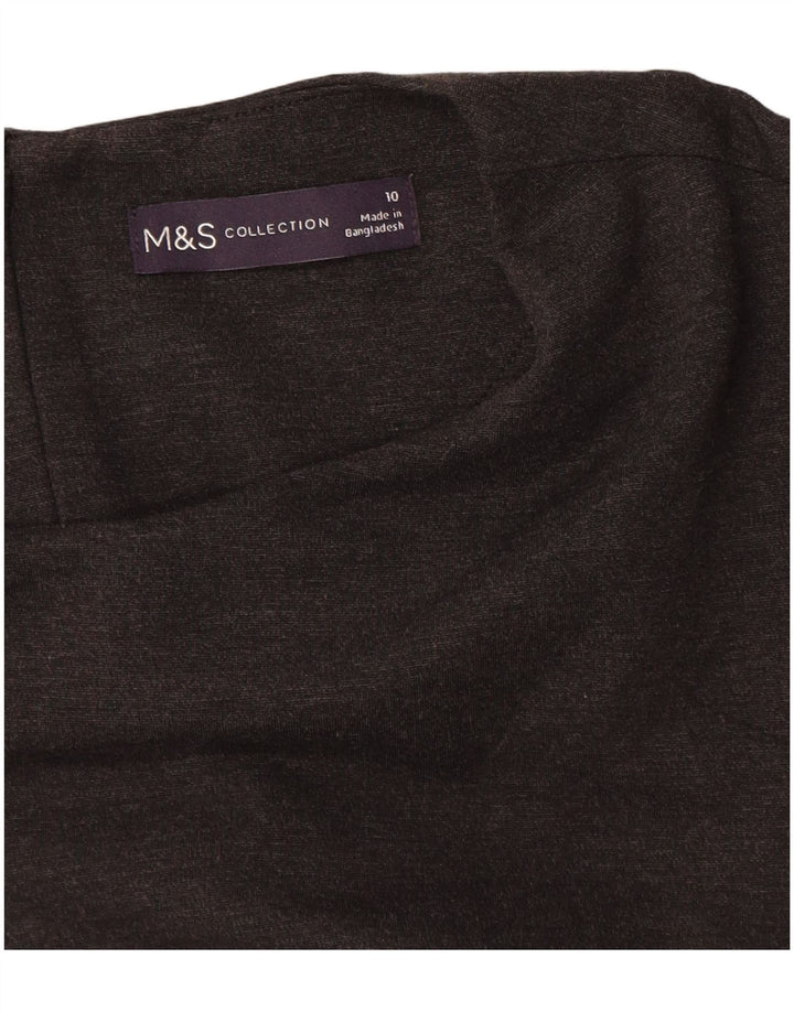 MARKS & SPENCER Robe trapèze à manches longues pour femme UK 10 Small Noir