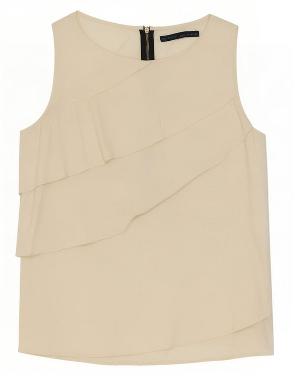 Zara Chemisier sans manches pour femme UK 18 XL Beige