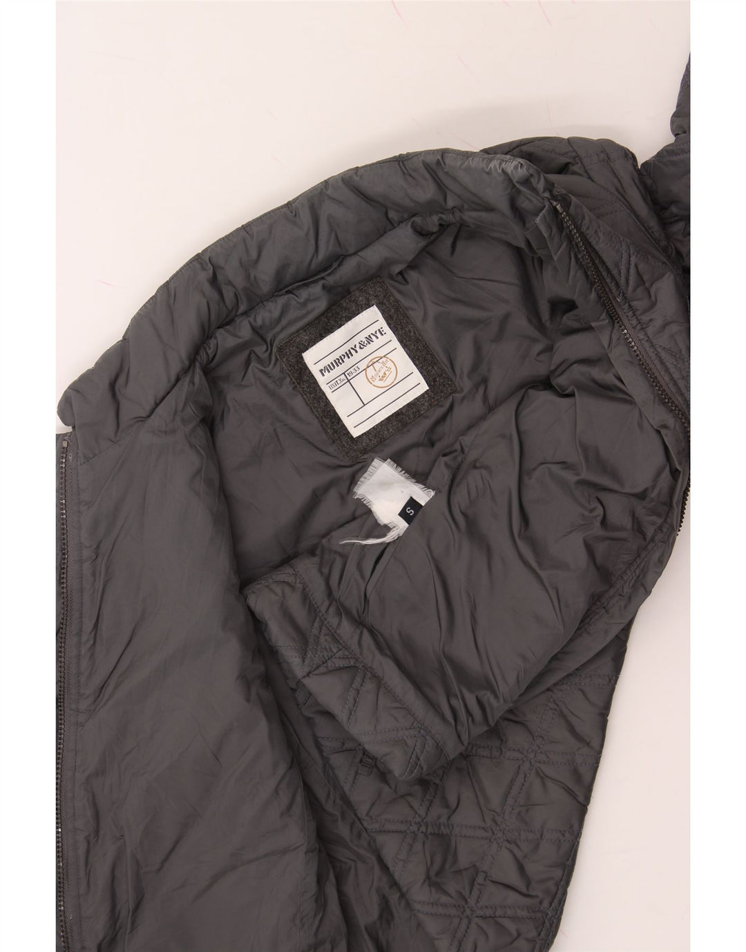 MURPHY & NYE Womens Padded Jacket UK 10 Small Grey Vintage Murphy & Nye and Second-Hand Murphy & Nye from Messina Hembry 