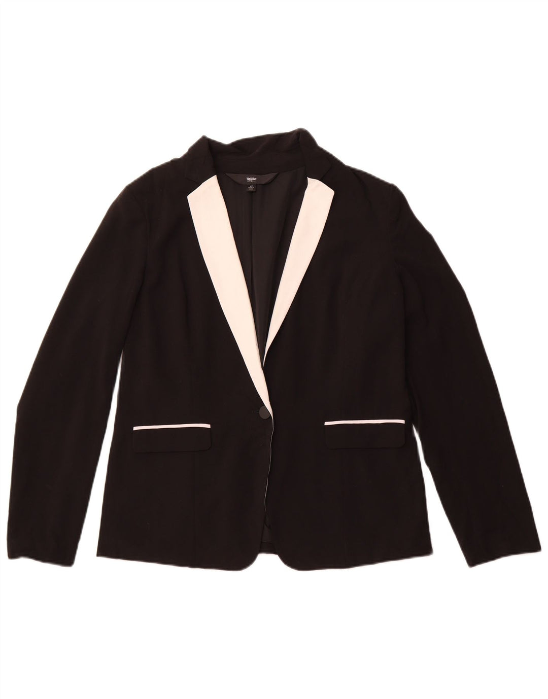 MOSSIMO Veste Blazer 1 Bouton pour Femme UK 16 Large Noir Colorblock