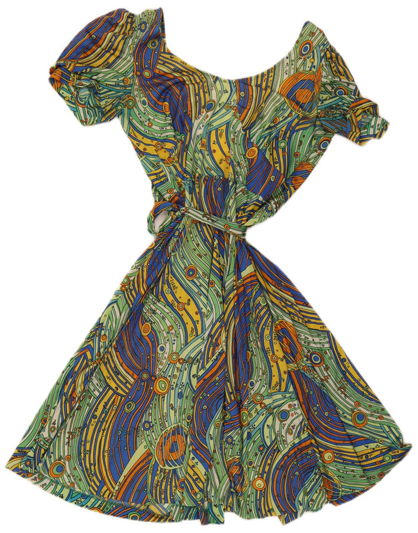 Robe portefeuille femme vintage IT 48 XL Rayé multicolore
