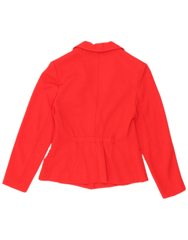vintage Femmes 2 Bouton Blazer Veste UK 10 Petit Rouge