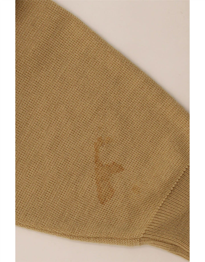 GABICCI Pull à col rond pour homme XL en laine beige à losanges/diamants