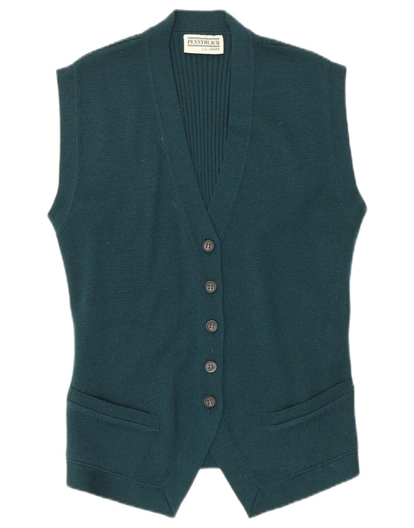 Penny Black Gilet en tricot pour femme UK 44 Laine vierge vert moyen