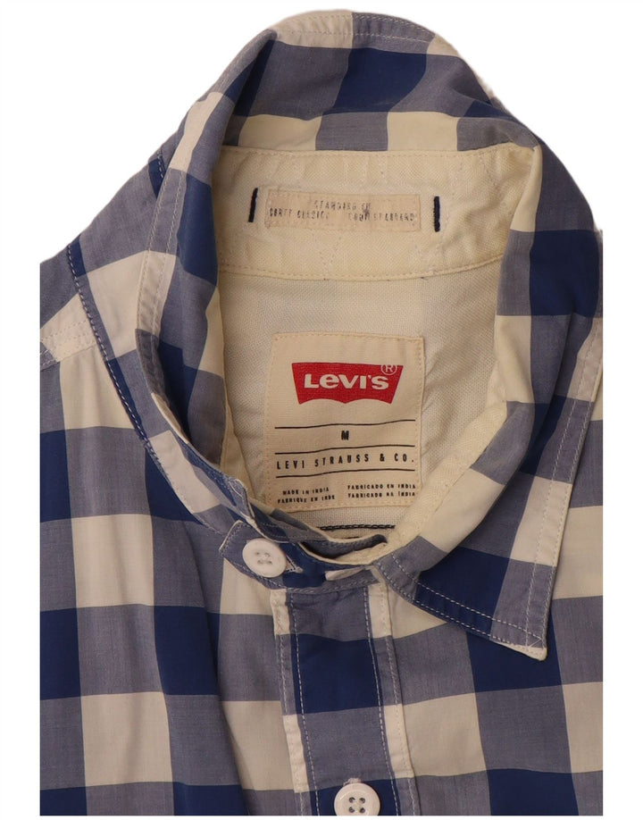 Levi's Chemise à Manches Courtes Coupe Standard Homme Bleu Moyen Vichy Coton