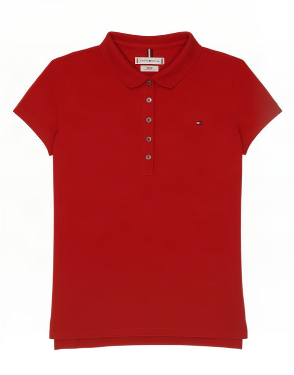 Tommy Hilfiger Polo Slim Fit pour femme UK 6 XS Rouge Coton