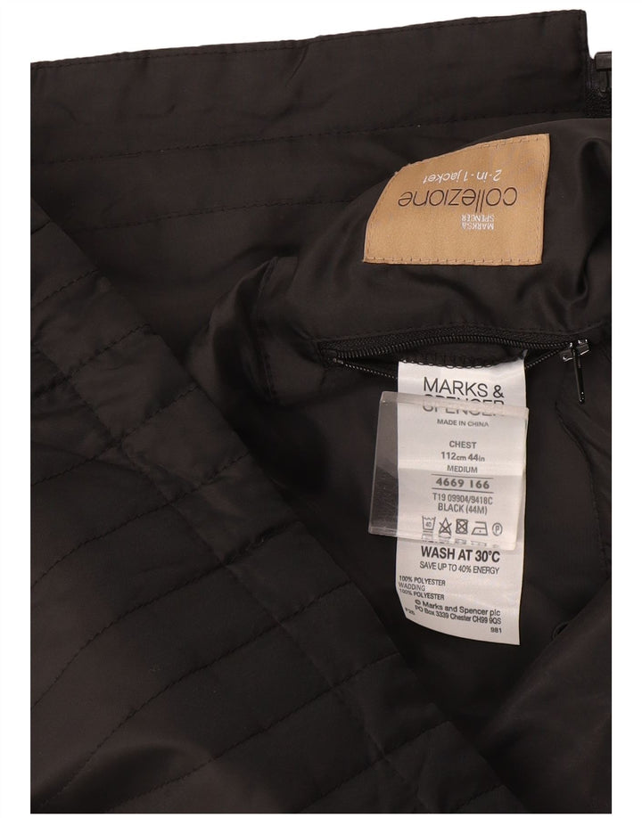 Marks & Spencer Gilet Doublure Homme UK 38 Moyen Noir Polyester