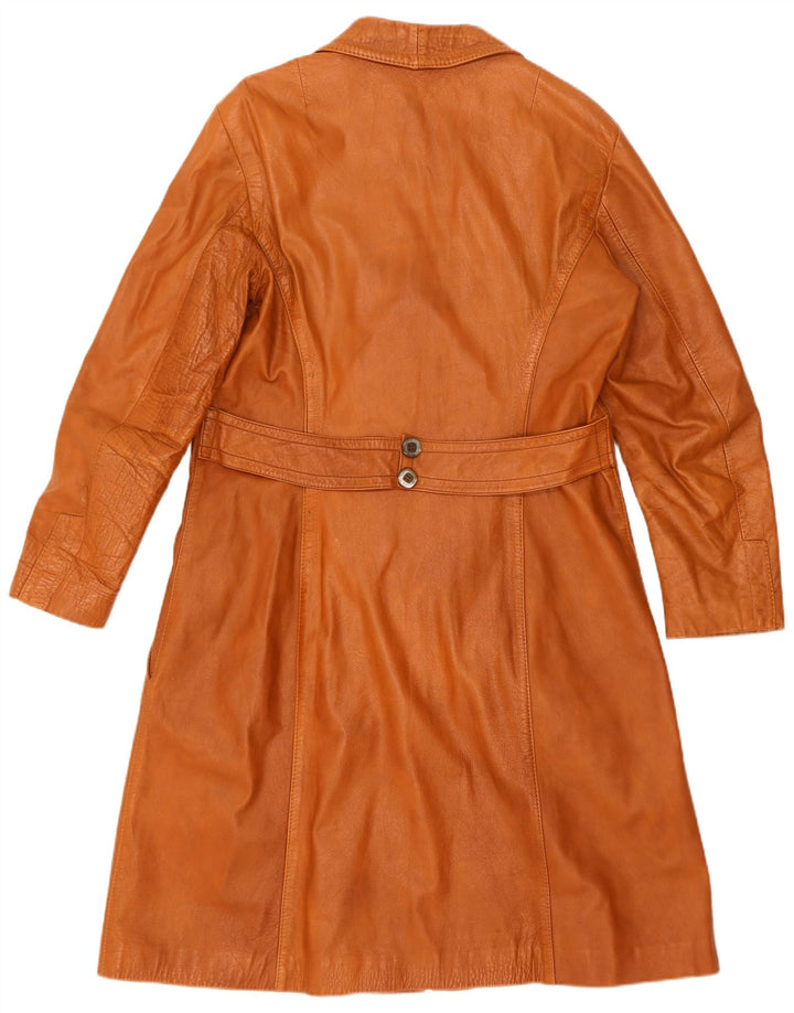 Manteau en cuir femme vintage IT 52 2XL Marron