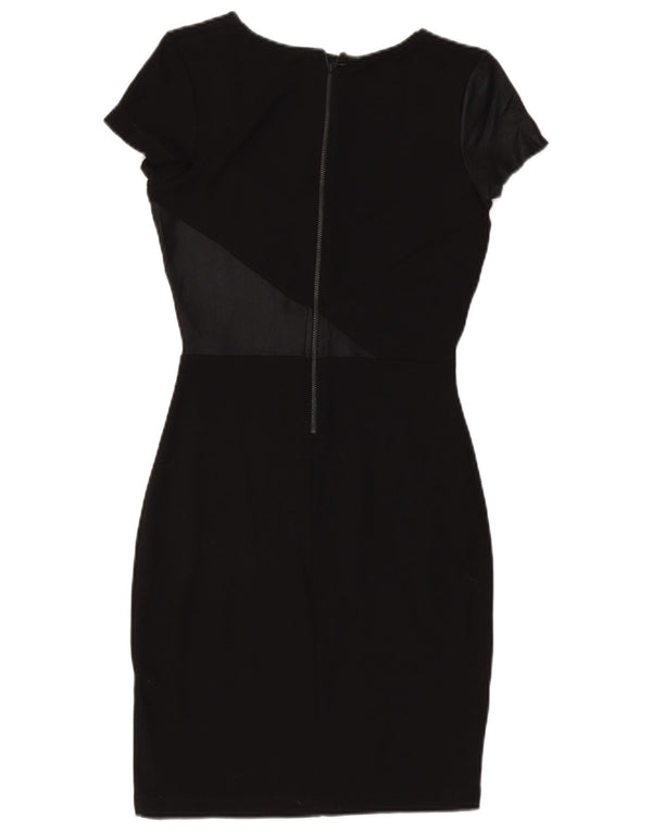 French Connection Robe moulante pour femme UK 10 Small Noir Viscose