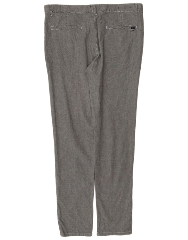 Zara Pantalon Chino Slim Homme EU 34 Large W34 L32 Gris Coton Taché