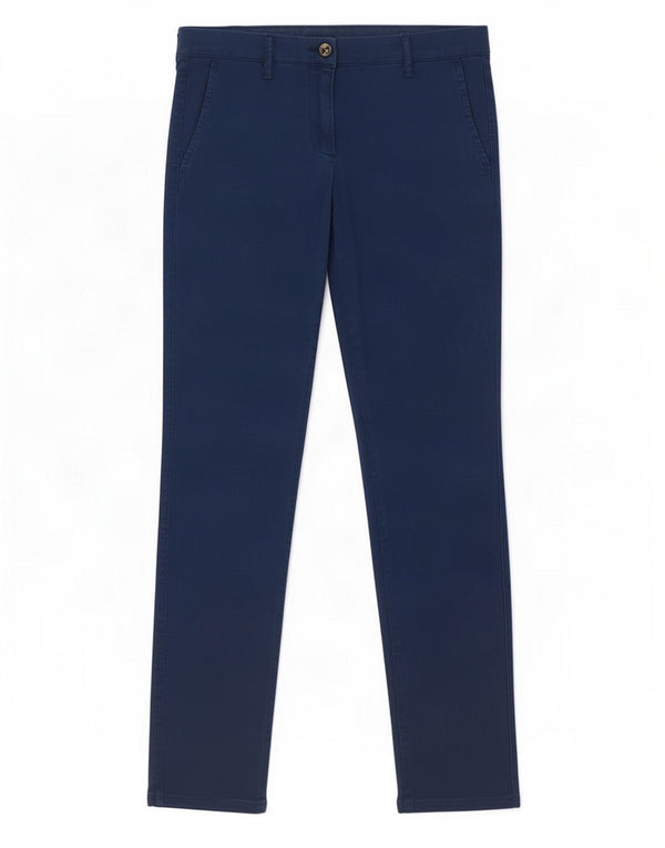 Kappa Pantalon Chino Slim Perfect Fit Femme IT 42 Medium W30 L29 Bleu