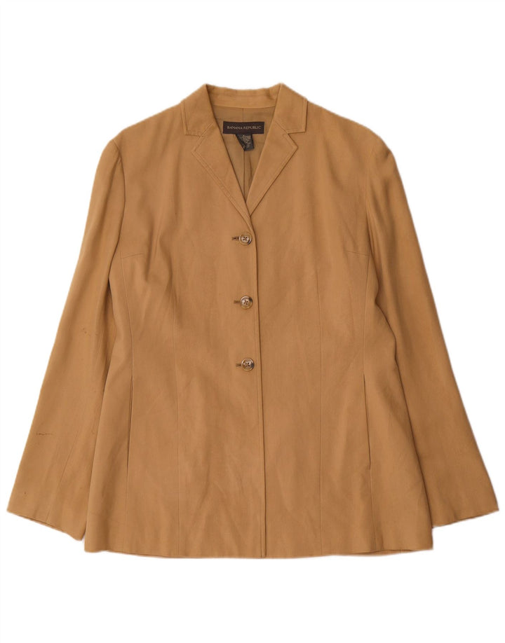 Banana Republic Veste Blazer 3 Boutons pour Femme UK 8 Petite Soie Beige