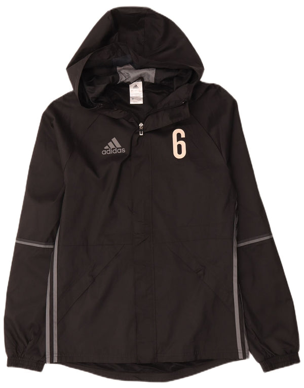 Adidas Veste de pluie à capuche graphique pour homme UK 36 Small Noir Polyester