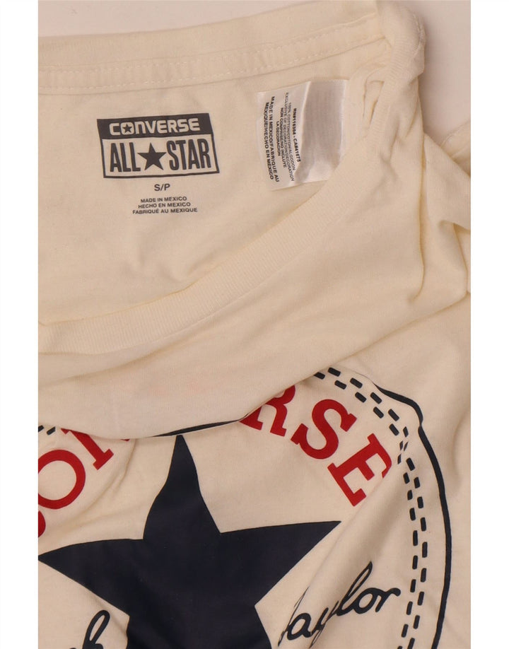 Converse T-Shirt Graphique Homme Petit Blanc Cassé Coton