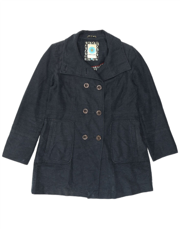 Manteau croisé White Stuff pour femme UK 14 en coton bleu marine moyen