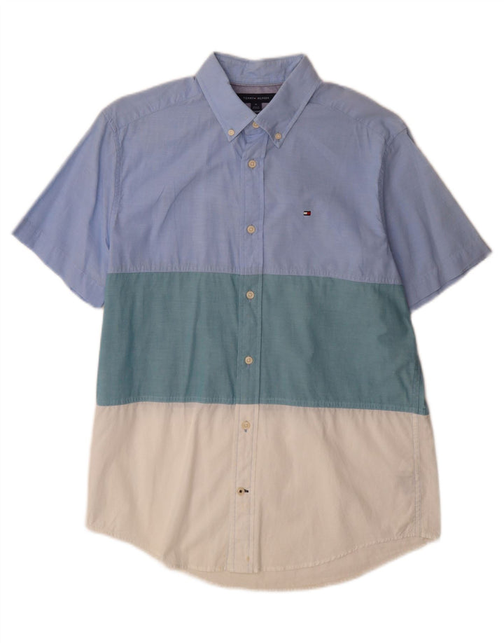 Tommy Hilfiger Chemise à Manches Courtes pour Homme Bleu Moyen Colourblock