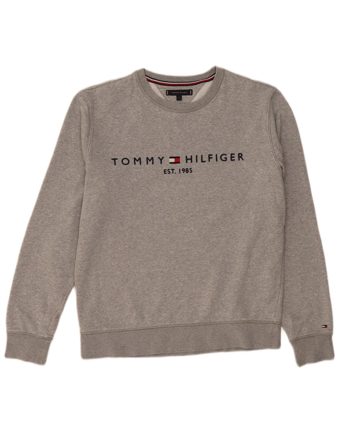 Tommy Hilfiger Sweat-shirt graphique pour homme en coton gris Taille L