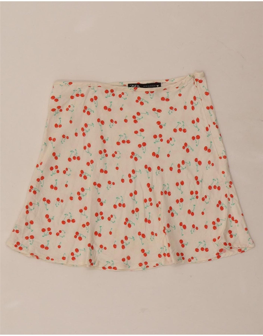 Zara Femme Mini-jupe à motif abstrait XS W24 Blanc