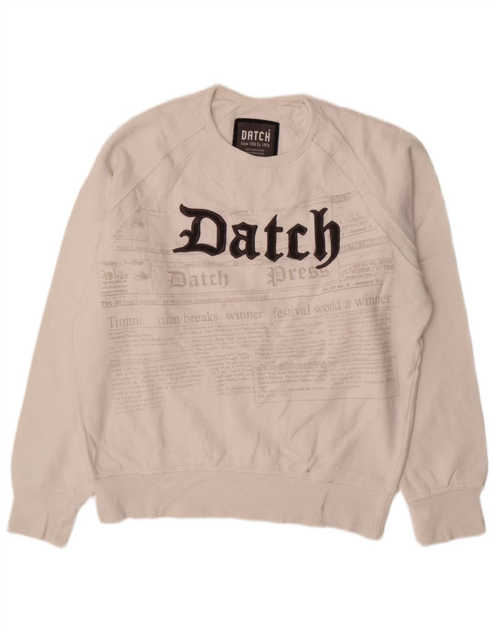 Datch Sweat-shirt graphique pour homme en coton blanc moyen