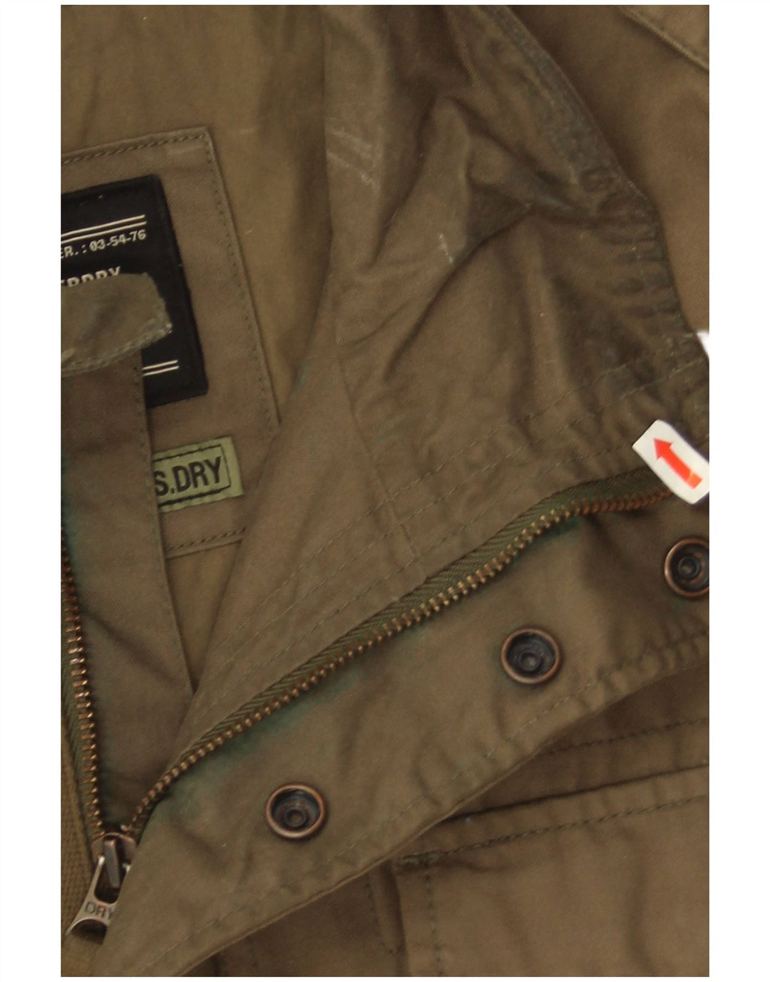 Superdry Veste militaire pour homme UK 40 Large Kaki Coton