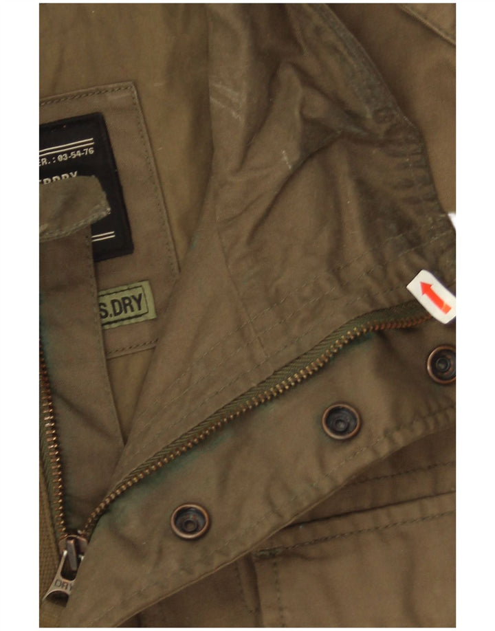 Superdry Veste militaire pour homme UK 40 Large Kaki Coton