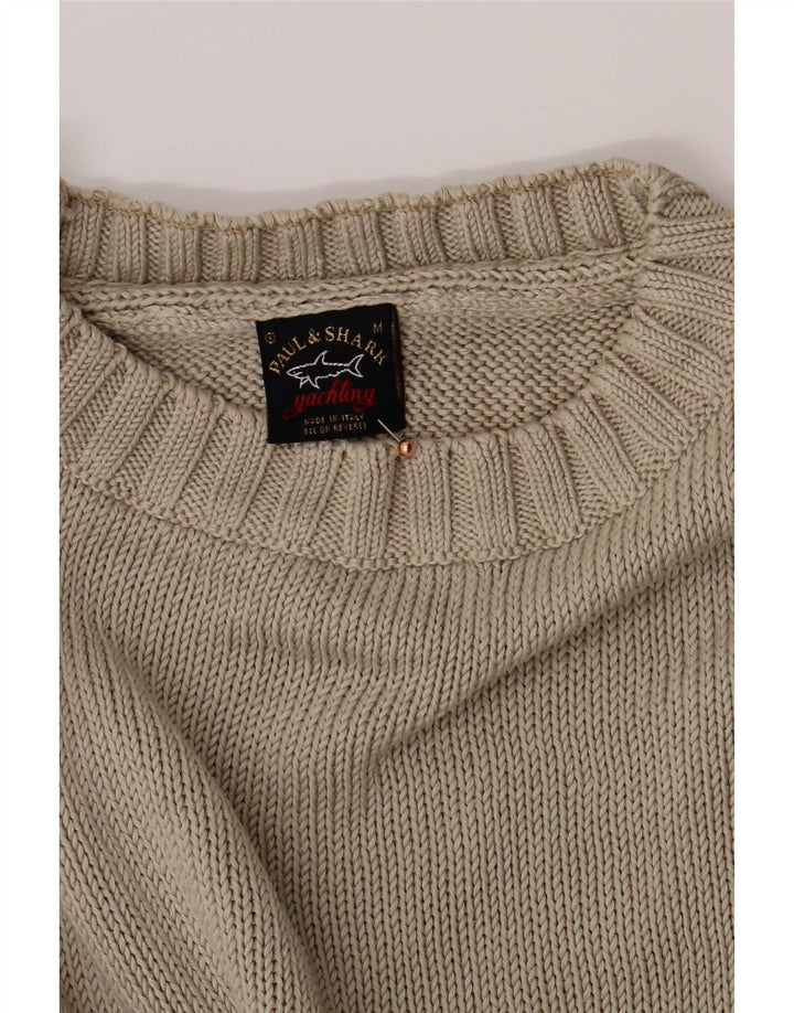 Paul & Shark Pull Col Ras du Cou Homme Beige Moyen Coton