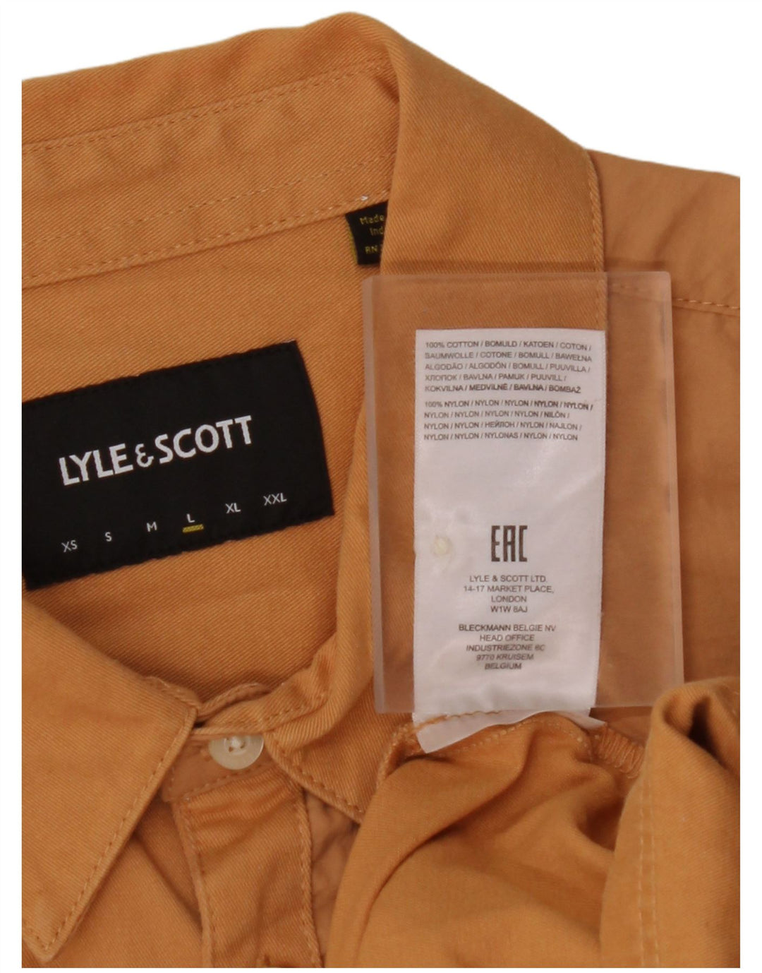LYLE & SCOTT Chemise Homme Large Orange Coton