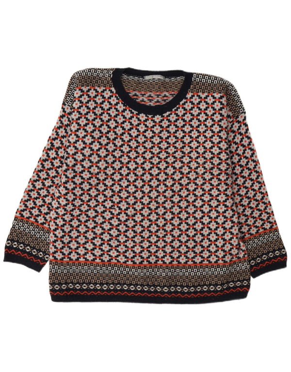 Marks & Spencer Pull col bateau pour femme UK 20 2XL Rouge géométrique