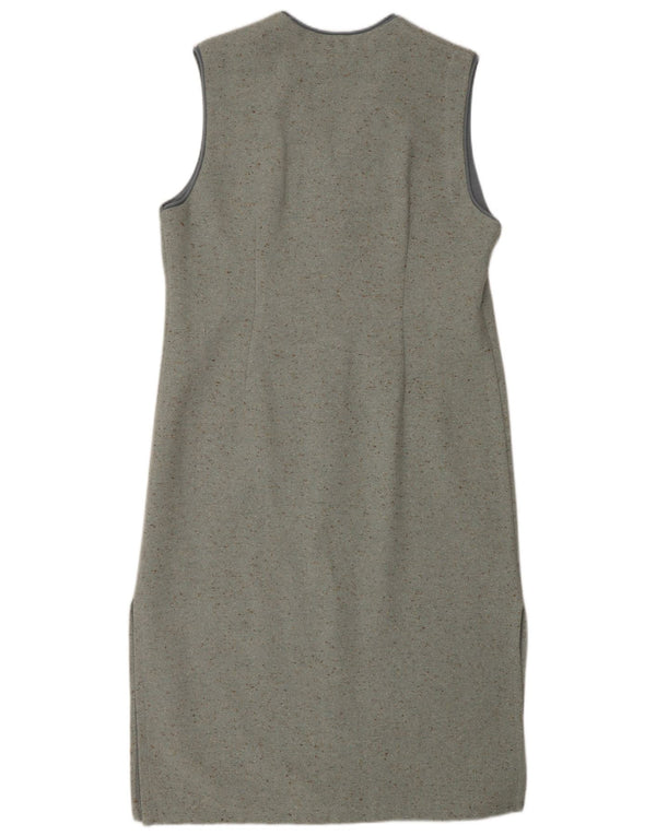 Tricot Chic Robe Maxi sans Manches Femme UK 44 Gris Moyen Moucheté