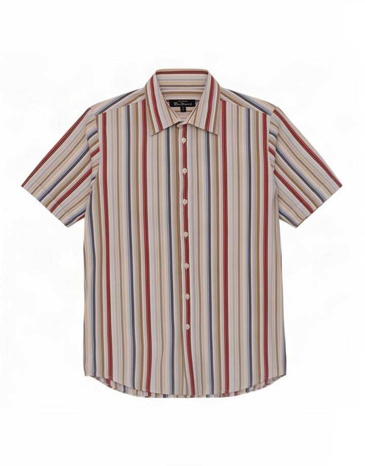 Ben Sherman Chemise à manches courtes pour homme en coton rayé multicolore moyen