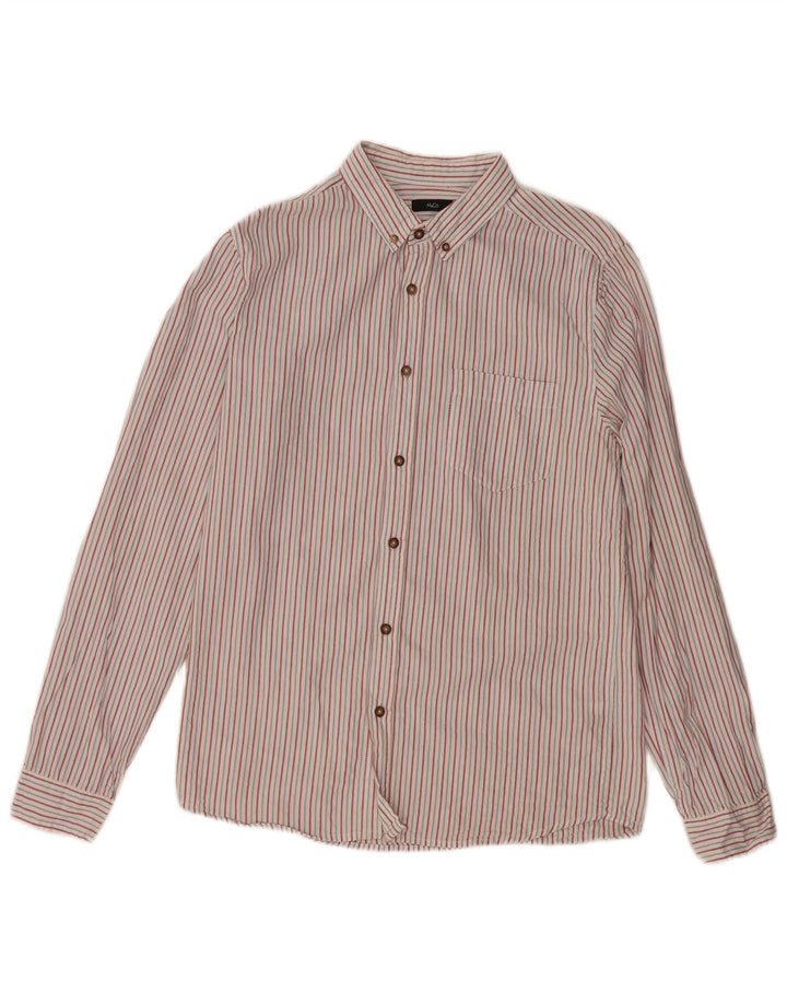 M&Co Chemise Homme Petit Coton Rayé Blanc