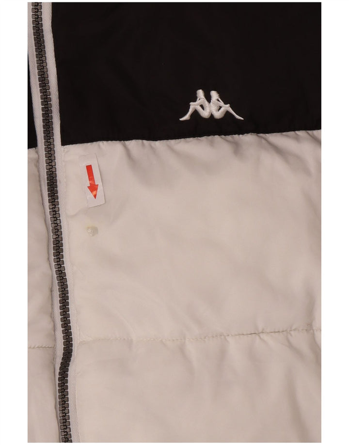 Kappa Veste matelassée pour homme UK 40 Large Blanc Colorblock Polyester