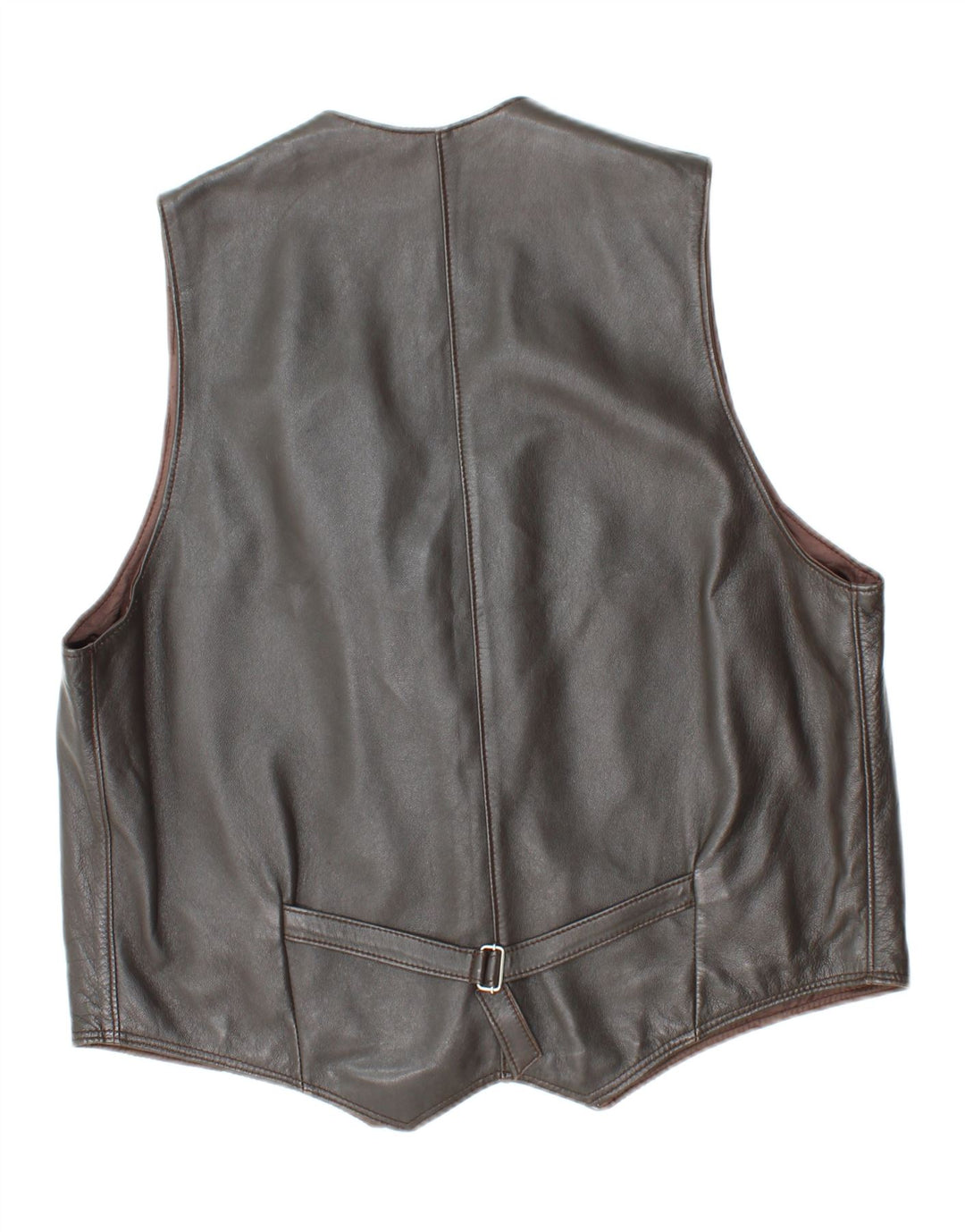 VINTAGE Gilet en cuir homme UK 38 Gris moyen