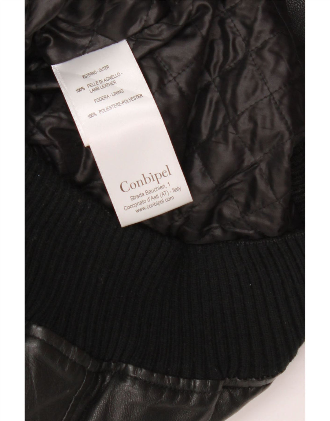 Conbipel Veste en Cuir Bomber Homme IT 48 Cuir Noir Moyen