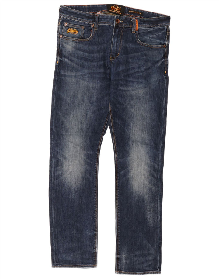 Superdry Jean Corporal Slim W34 L32 Bleu Coton Homme