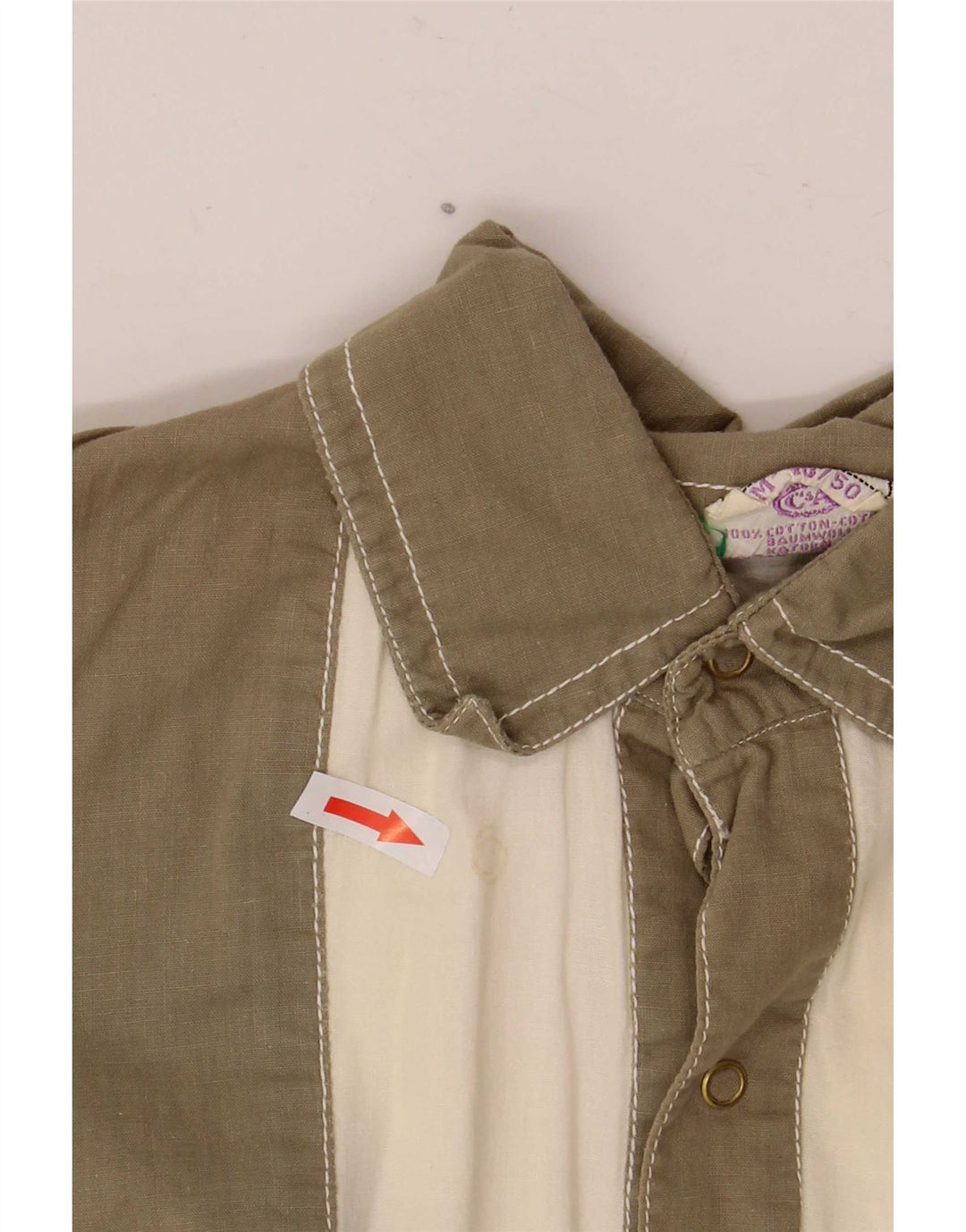 Nouveau Fast Chemise pull à manches courtes pour hommes EU 48/50 kaki moyen colourblock