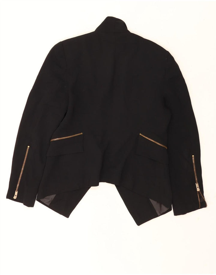 Zara Veste blazer ouverte asymétrique pour femme UK 16 Large Noir Polyester