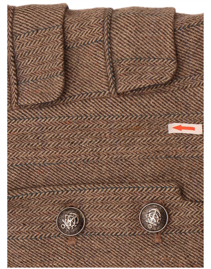 Superdry Veste Blazer 3 Boutons Femme UK 14 Grande Laine à Chevrons Gris