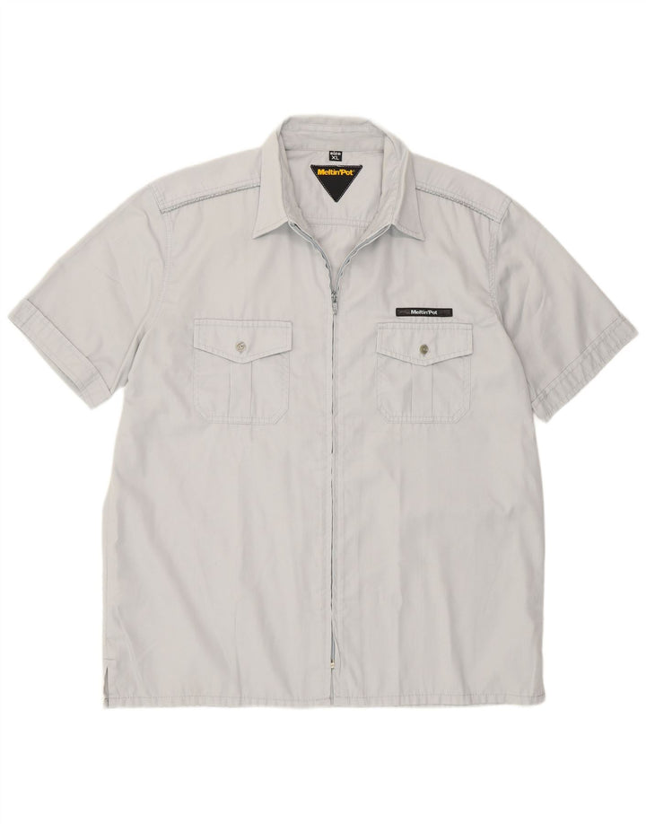 Meltin' Pot Chemise à manches courtes pour homme XL Gris Polyester