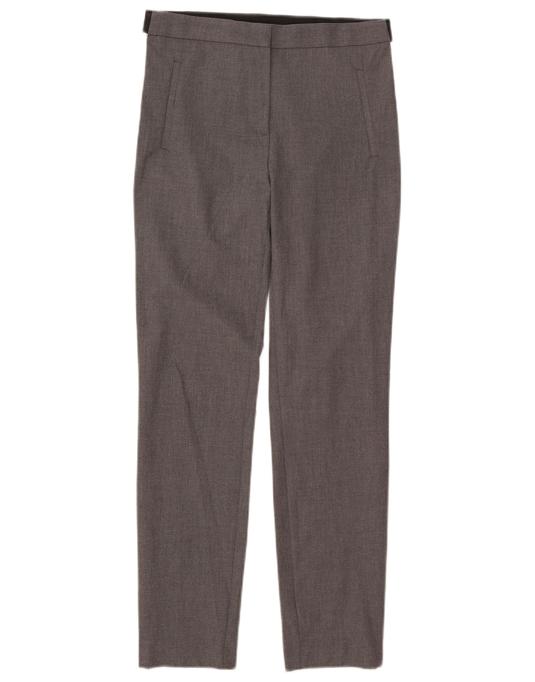 Zara Femme Pantalon De Costume Slim Moyen W28 L27 Gris Polyester