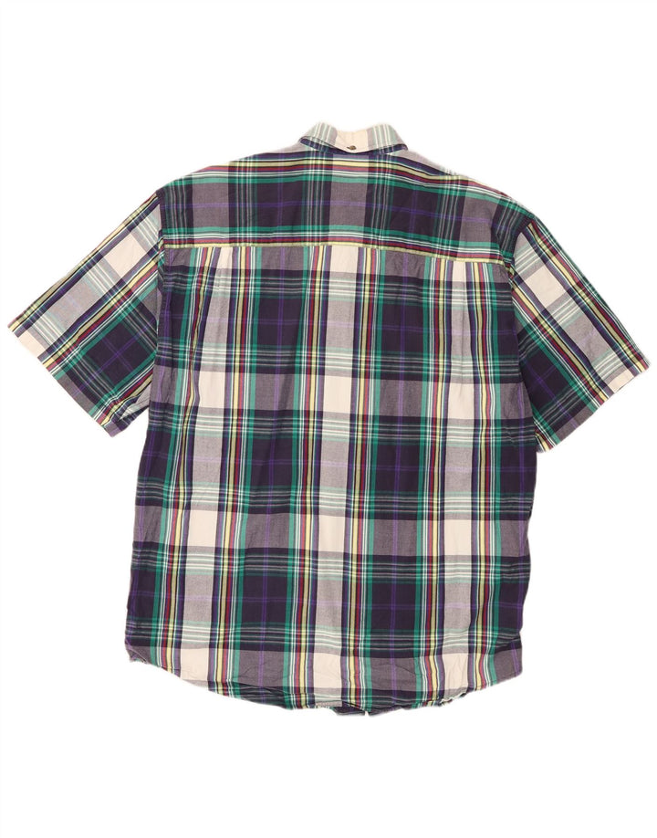 Eddie Bauer Chemise à manches courtes pour homme en coton à carreaux multicolores